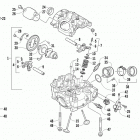 TBX 700 GT T3S Cylinder head and camshaft  /  valve  assembly