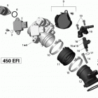 DS 450EFI Xxc, Xmx Коллектор воздухозаборника и корпус дросселя