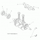 SPORTSMAN 800 EFI 6X6 FOREST - A14CF76FA Engine, crankshaft and balance shaft