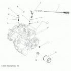 A13MH76AD/AX/AZ SPORTSMAN 800 EFI Engine, dipstick and oil filter