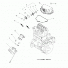 A13MH76AD/AX/AZ SPORTSMAN 800 EFI Engine, throttle body mounting
