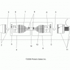 A13TN55FA SPORTSMAN X2 550 INTL Drive train, drive shaft, rear