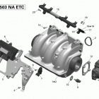 WAKE 155 (35CR, 35CS) Впускной коллектор и корпус дроссельной заслонки