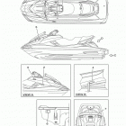 WAVERUNNER FX HO FB1800N Наклейки предупреждения