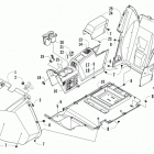 WILDCAT 1000 LTD ORANGE Console and floor panel assembly