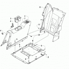WILDCAT 4 ORANGE Rear console and floor panel assembly