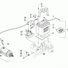 Wildcat LTD Battery and starter motor assembly