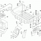 Prowler 700 XT Rear body panel and cargo box assembly