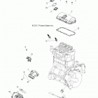 R14HR76AA/AJ RANGER 800 6X6 Engine, throttle body and valve cover