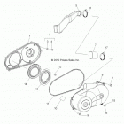 R14RH45AA RANGER 4X4 400 Drive train, clutch cover