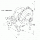 R13HR76AG/AR RANGER 6X6 800 Drive train, rear gearcase mounting