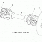R13HR76AG/AR RANGER 6X6 800 Drive train, rear prop shaft