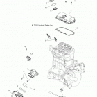 R13HR76AG/AR RANGER 6X6 800 Engine, throttle body and valve cover