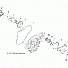 R13RH76AG/AH/AN RANGER 800 EFI MIDSIZE Engine, oil pump and water pump