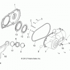 R13RH76AG/AH/AN RANGER 800 EFI MIDSIZE Drive train, clutch cover