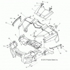 R13TH76/7E RANGER 800 EFI Body, hood and front fascia