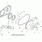R13TH76/7E RANGER 800 EFI Drive train, clutch cover