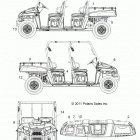 R13WH50AG/AH/AR/AX RANGER 500 CREW MIDSIZE Наклейки