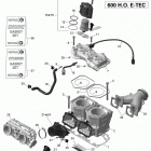 MXZ TNT 600HOE XP Цилиндр и система впрыска