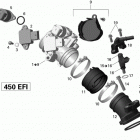 DS 450EFI Xxc, Xmx Коллектор воздухозаборника и корпус дросселя