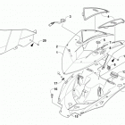 ZR 6000 R SX GREEN Green (US) Pod and windshield assembly