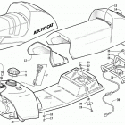 MOUNTAIN CAT 800 EFI (LE BLACK-GREEN 151) Gas tank, seat, rack, and taillight assembly