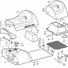 TRIPLE TOURING 600 Gas tank, seat, and fuel sensor assembly