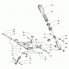EXT 580 EFI DLX Rear suspension  /  front arm assembly
