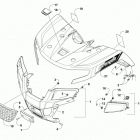 ATV ALTERRA 700  Red (US), Red Intl (OS) Front body panel, and headlight assemblies