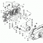 ATV 90 2X4 UTILITY RED Left crankcase and cover assembly