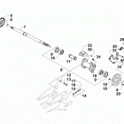 ATV 90 2X4 UTILITY RED Rear axle and brake assembly
