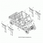 R15RUA87/E87/YAA/ZAC RANGER CREW 900 ALL OPTIONS Тело, боковые сетки