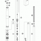 65 SX CHASSIS Передняя вилка в разборе