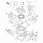 KX100 (KX100-FFF) Cylinder head  /  cylinder