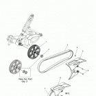 T16AAS/AAP SLINGSHOT ALL OPTIONS Drive train, driven sprocket, belt and guard