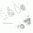 Z15VBA87AJ/LJ/E87AK/AM/AT/LT/AL/AV RZR 900 60 INCH ALL OPTIONS Engine, stator and cover