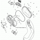 Z146T1EAM/EAW RZR XP 4 1000/PS Привод, крышка сцепления и воздуховоды