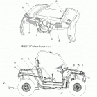 R13VE76AD/AI/AW/7EAS/EAT RZR S 800 EFI Кузов Наклейки
