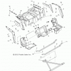 R13VE76AD/AI/AW/7EAS/EAT RZR S 800 EFI Корпус, задняя стойка и крылья