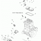 R13VE76FX/FI RZR S 800 EFI INTL/ISRAEL Engine, throttle body and valve cover