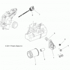 R13VH57AD/6EAK RZR 570 EFI Двигатель, масляный фильтр и измерительный щуп