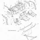 R13XE76AD/EAI RZR 4 800 EFI Корпус, задняя стойка и крылья