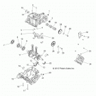 R13XE76AD/EAI RZR 4 800 EFI Engine, crankcase and crankshaft