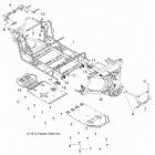 R13XT9EAL RZR 4 XP JAGGED X Шасси, основная рама и пластина скольжения