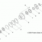 R12VA17AA/AC RZR 170 Drive train, gear shaft output
