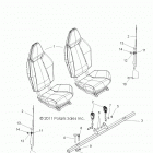 R12VH57FX RZR 570 EFI INTL Body, seat mounting and belts
