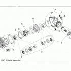 R12VH76AB/AD/AF/AH/AI/AJ/AM/EAB/EAS RZR 800 EFI/EPS Drive train, front gearcase internals 1332842
