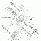 R12VH76AB/AD/AF/AH/AI/AJ/AM/EAB/EAS RZR 800 EFI/EPS Drive train, main gearcase internals 1