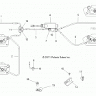 R12XE76AD/7EAB/EAO RZR 4 800 EFI Тормоза, тормозные магистрали и главный цилиндр
