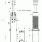 R12XE7EFX RZR 4 800 EFI EPS INTL Задний аммортизатор 1